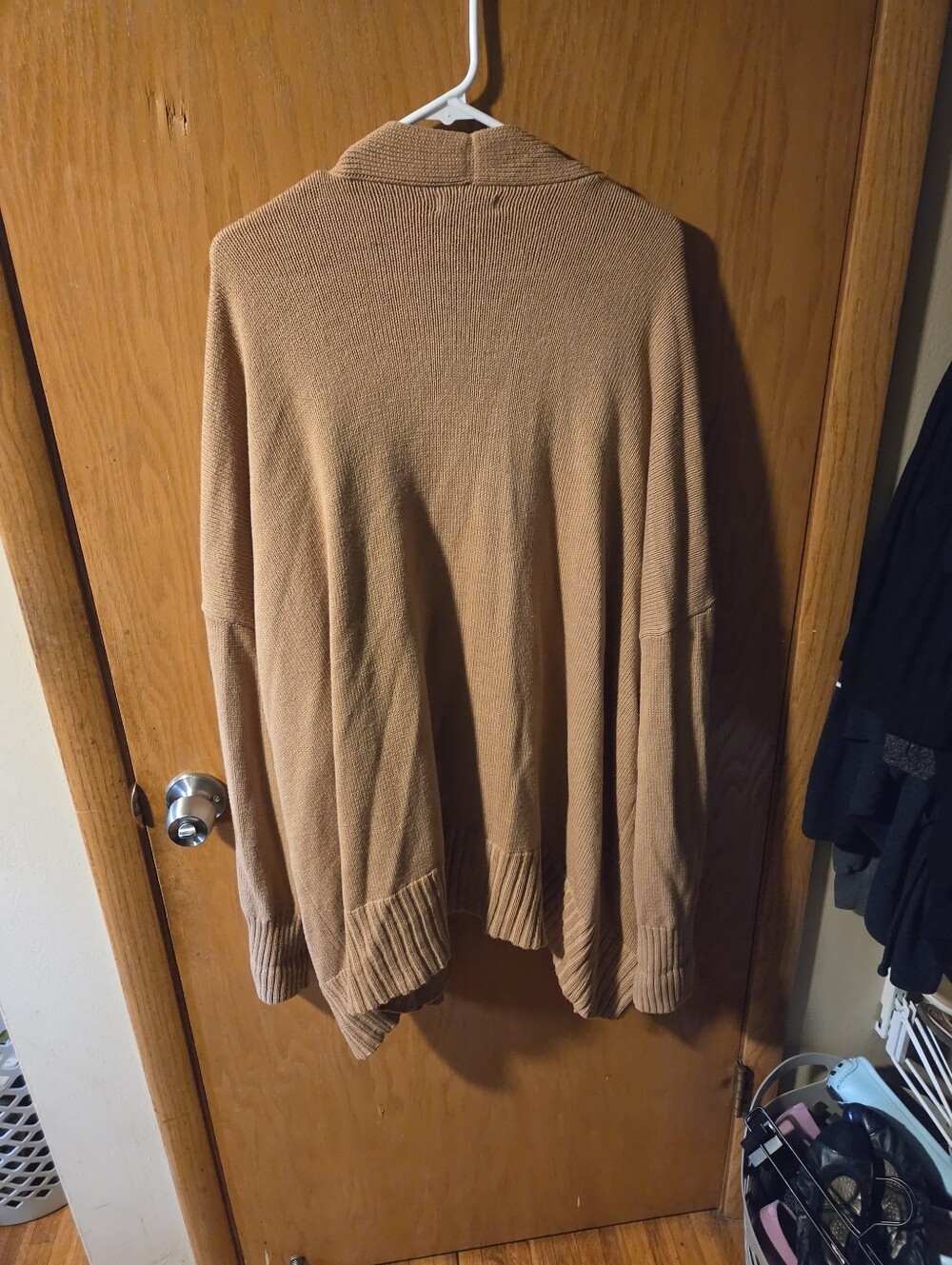 Cozy Open-Front Camel Women's Sweater Cardigan